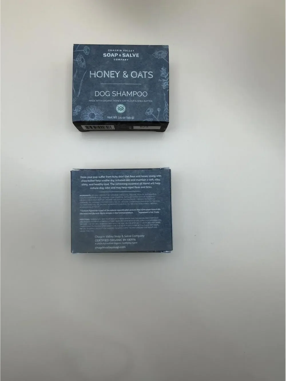 Set of 2 Chagrin Valley Honey & Oats Dog Shampoo Bars - Organic - 3.5oz - NEW